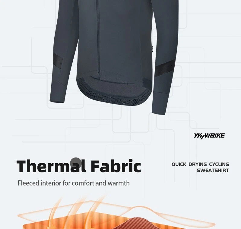 Hombres Chaquetas de Ciclismo Térmicas Polar Ciclismo Jersey Invierno Carretera Bicicleta Ropa MTB Foto 4 de 4