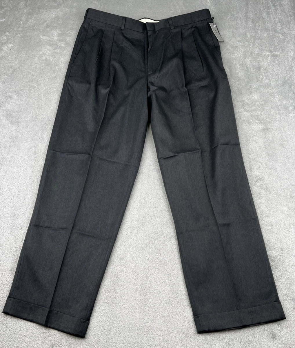 Pantalon Costume Homme Farah (UK) - Taille 42 X 31 - Gris Foncé à Plis - Neuf Avec étiquettes