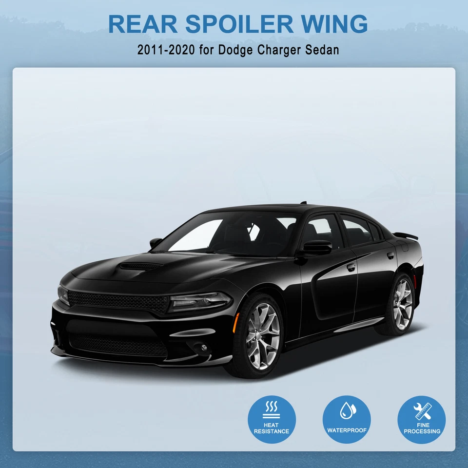 For 2011-2023 Dodge Charger Matt-black Hellcat Style SRT Rear Spoiler Wing Foto 3 de 4