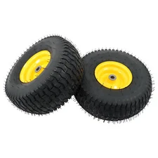 15x6.00-6" Turf Saver Tire & Wheel For Lawn Garden Mower Inflatable Wheel 2 Pack