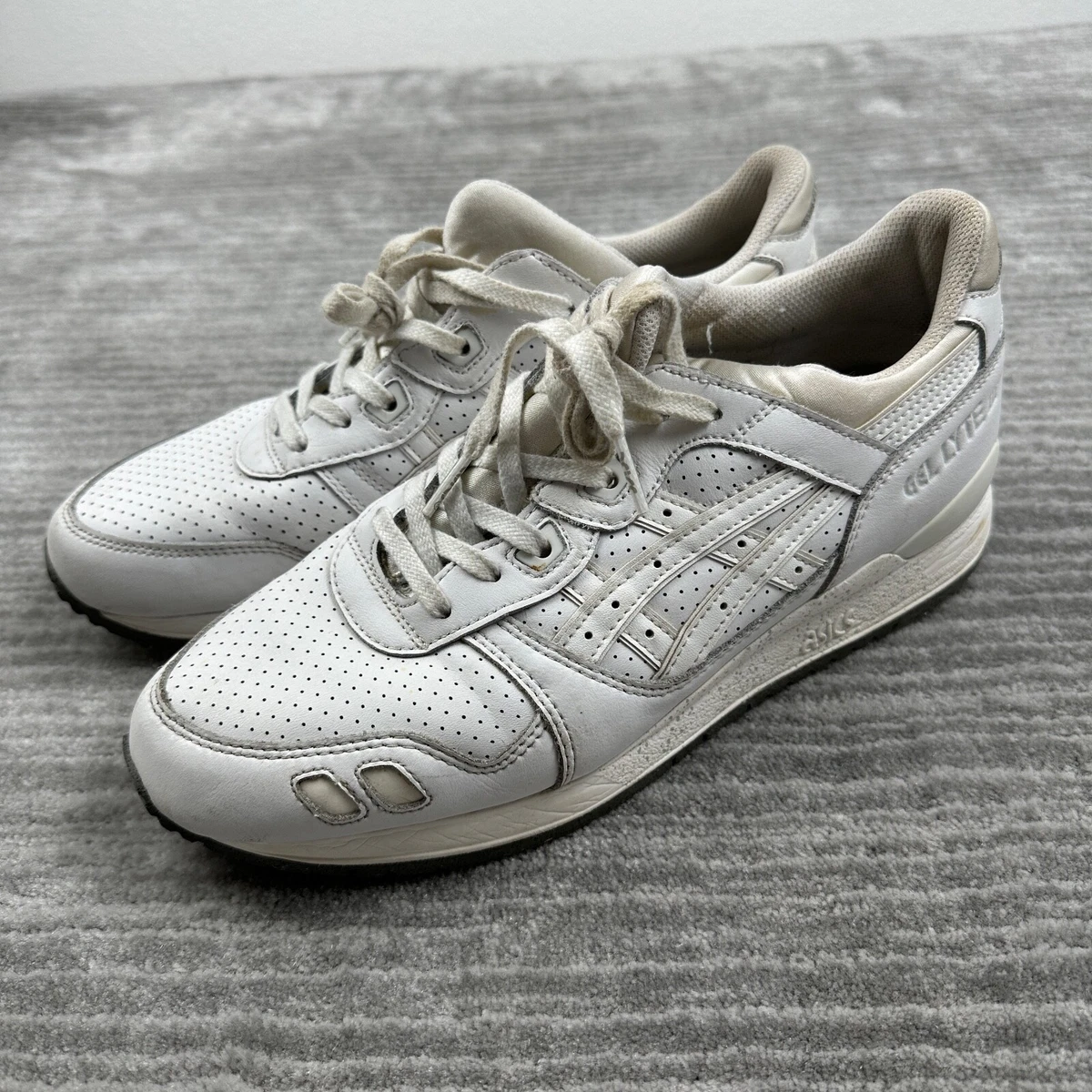 Asics Gel Lyte III 3 Mens 10 Triple White Shoes Sneakers Low Top Casual