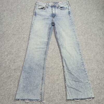 Rag & bone Damen Boyfriend Jeans Größe 26 Stonewash Blau Gekürzt Fransen Raw