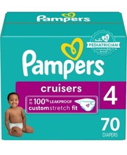 New Pampers Cruisers Active Fit Taped Baby Diapers, Size 4, 70 Ct