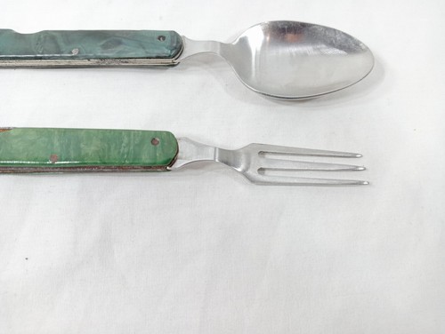 Tourist Set USSR Folding Fork And Spoon Opener Travel Camping Soviet Vintage - Picture 15 of 24