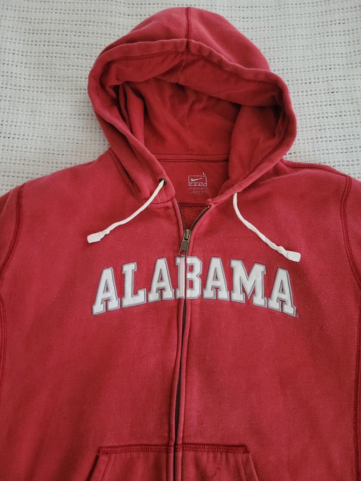 SACAI X NIKE NIKE Felpa con Cappuccio Gioventù Taglia Lg University Alabama Crimson Tide Rosso Zip Up Spellout