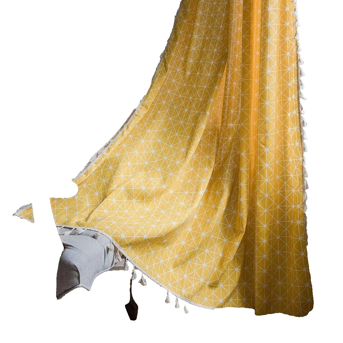 NOVEDAD Algodón Cortinas de Ventana geométrica