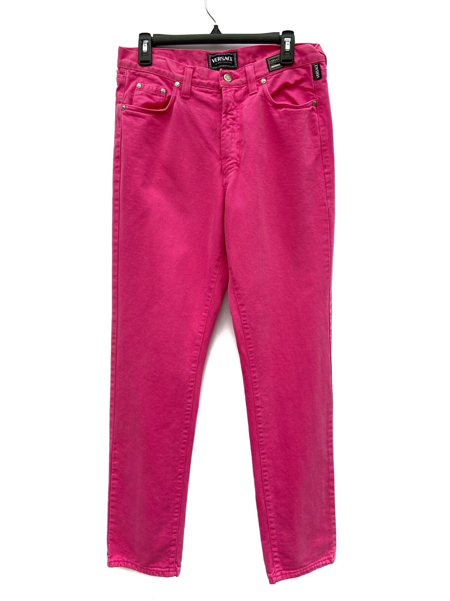パンツ VERSACE JEANS COUTURE Woman Pants Fuchsia 77HAC114J0148 477 Vintage 90s Versace Jeans Couture Bubblegum Pink High