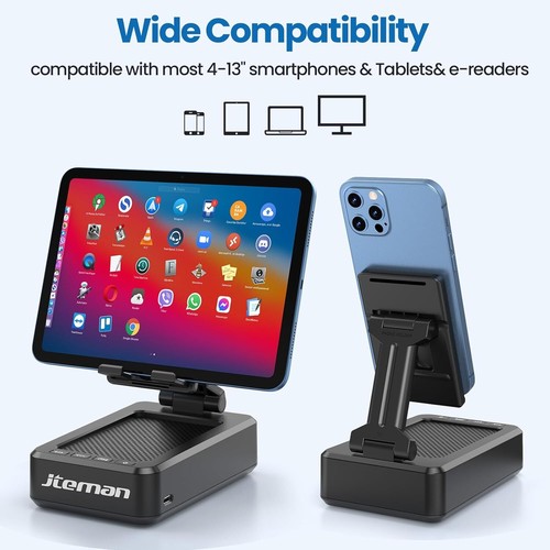 Cell Phone Stand with Wireless Bluetooth Speaker and Anti-Slip Base HD Surround - Picture 5 of 7