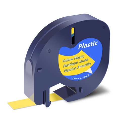 2×Refills Plastic Label Tape for DYMO LetraTag 16952 91332 Clear Yellow 12mm - Picture 5 of 11