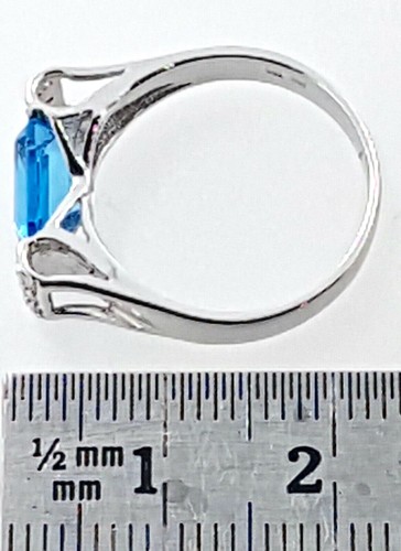 18K Topaz and Diamond dress RING, 750 white gold - Picture 11 of 11
