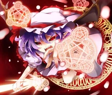 Anime girls touhou remilia scarlet purple hair red eyes CCG Gaming Mat Desk