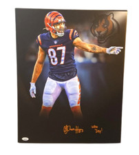 CJ Uzomah Signed 16X20 Canvas Cincinnati Bengals JSA Cert