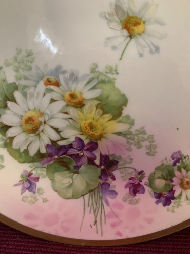 Royal Rudolstadt Prussia 8.5" Plate Daisies and Violets - Picture 6 of 7