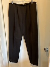 Yves Saint Laurent Pants Womens 10 Brown Side Zip Pleated Vintage Trousers