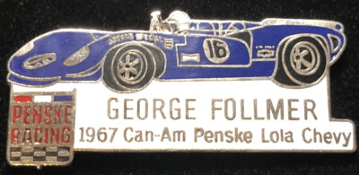 George Follmer 1967 Can-Am Penske Racing Lola Chevy pin Chevrolet Sunoco