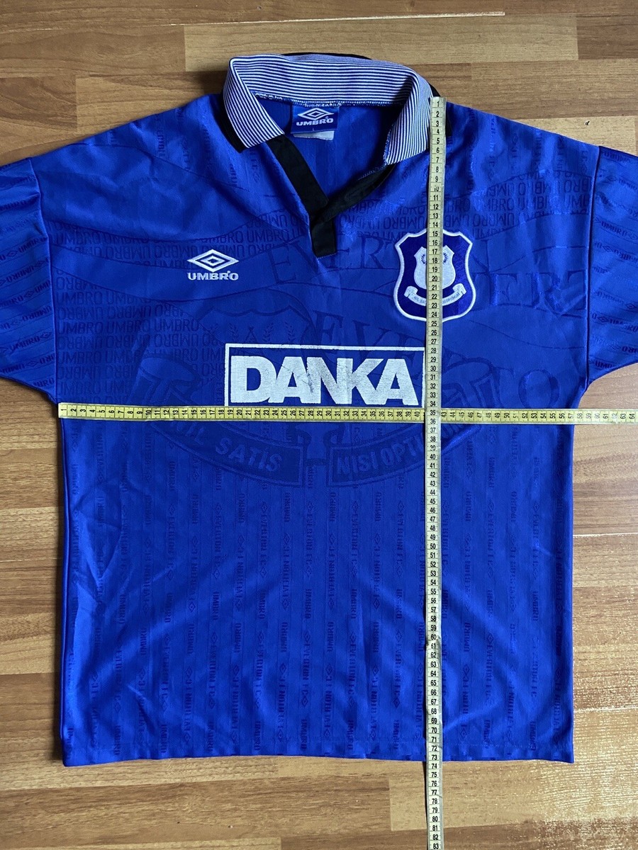 EVERTON 1995 1996 HOME FOOTBALL SHIRT SOCCER JERSEY UMBRO sz L MEN
