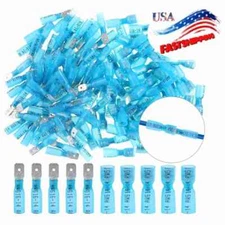 Blue 16-14 AWG Heat Shrink Connector Male Female Spade Crimp Terminal 50-200X