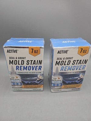 Lot Of 2 Active Seal & Grout Mold Stain Remover  Deep Cleaning - 7 oz New Sealed