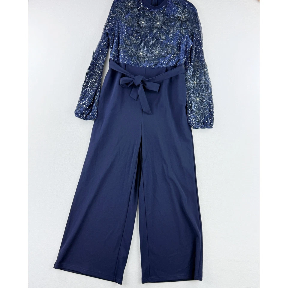 Mono NADINE MERABI Azul Cuentas Talla 12 Mujer Manga Larga Foto 2 de 4