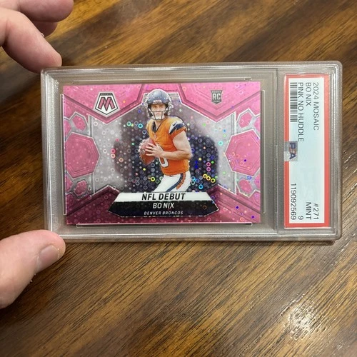 2024 Mosaic Bo Nix #271 Rookie Pink No Huddle 6/20 (RC) Denver PSA 9 POP 5