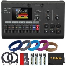 Zoom R12 MultiTrak Recorder Bundle with 32GB microSD 2 XLR Cables 8-Track Audio