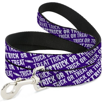 Dog Leash TRICK OR TREAT Text Collage Purple/White (US IMPORT)
