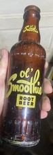 Vintage Brown Glass Ol Smoothie Root Beer Bottle