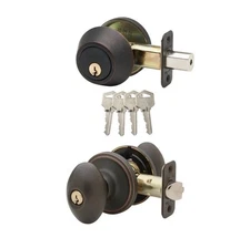 Copper Creek EKDB141TB Egg Door Knob Keyed Alike with Deadbolt Combination, Tusc