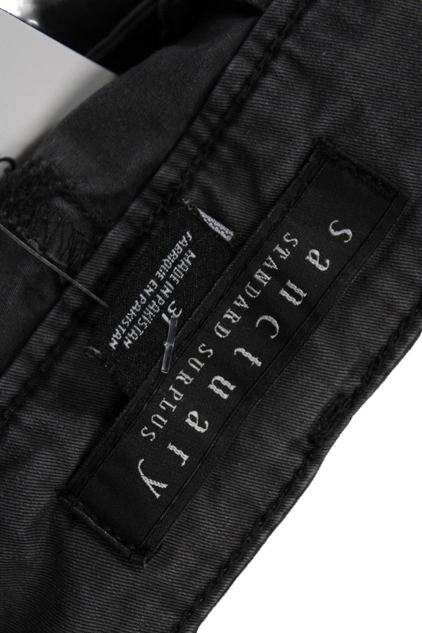 Sanctuary Unisex Dark Gray Cargo Jogger Pants Cotton Spandex Army Size 31