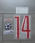 Flocking D.DOUE #14 PSG Home Jersey 24-25 + Champions League UCL LDC Patch Kit