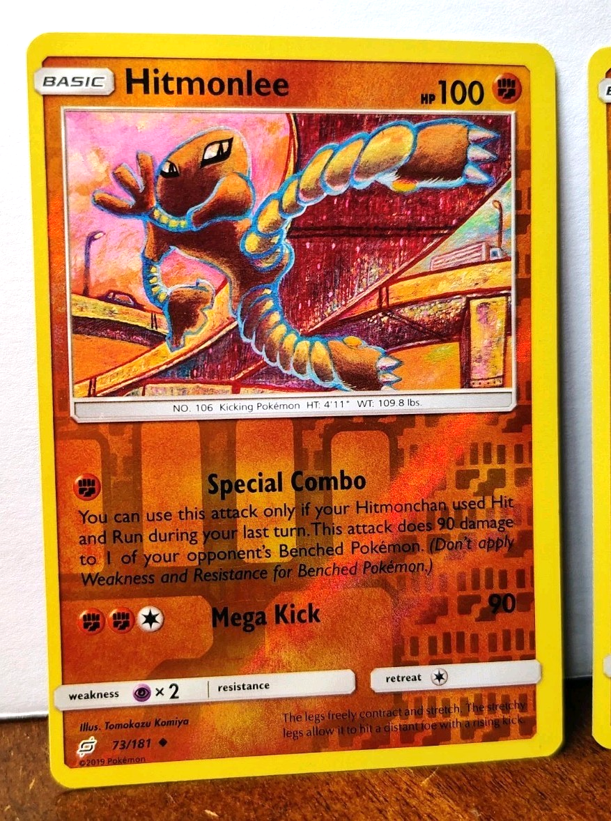POKEMON HITMONLEE 73/181 HITMONCHAN 74/181 REVERSE HOLOS TEAM UP