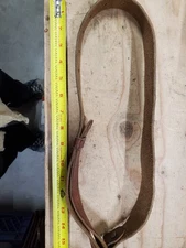 Nice brown leather tapered/flared  1" wide adjustable Leather Rifle Sling 32 in