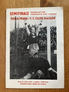 1966 67 Dukla Prague v Celtic European Cup Semi Final 2nd Leg Rare original