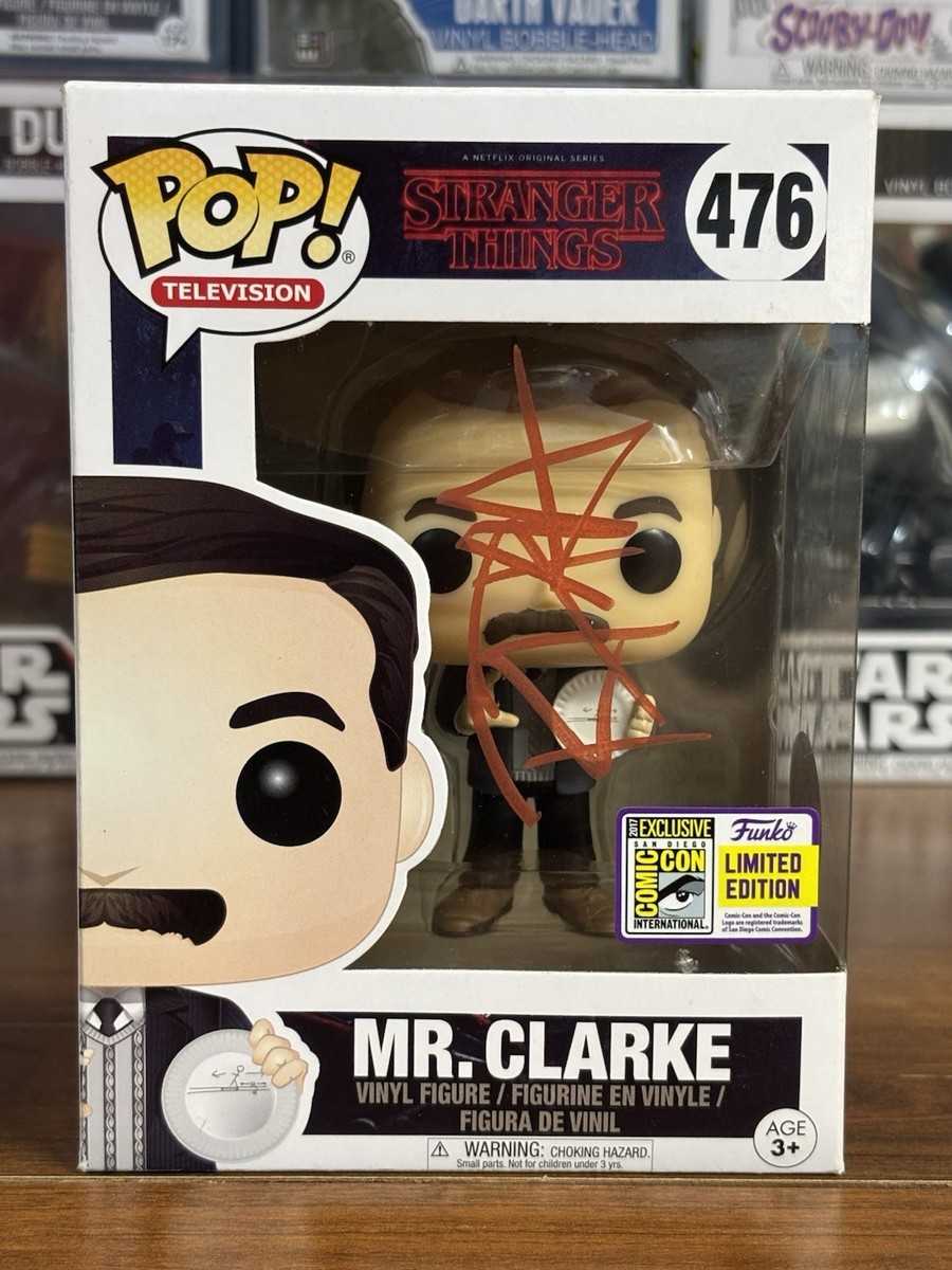 Funko Pop Stranger Things Mr. Clarke Signed 476 Official SDCC Exc