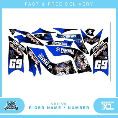 Passend für Yamaha Raptor 700 06-09 Quad Aufkleber Name & Nummer MX Laminat Vinyl