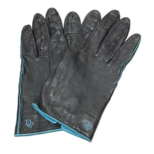 DIOR/ChristianDior - Black Blue Green Leather Women's Gloves