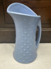 1940's Nelson McCoy USA Hobnail 10 1/4” Pitcher/Vase Pastel Blue  Xlnt Condition