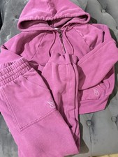 PINK Victoria's Secret Hoodie Sweatshirt  Jogger Pants Set Bright Pink Medium