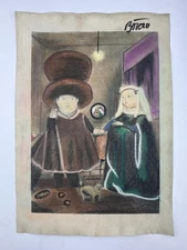 Fernando Botero COA Art Painting Original Drawing Vintage Paper Signed