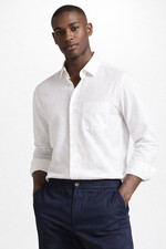 TED BAKER SHIRT MENS SUMMER Long Sleeve regular WHITE LINEN £90 M XL 2XL NEW