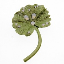 Vintage Lotus Leaf Pearls Brooch Pin Flower Enamel Brooch For Women Jewelry Gift