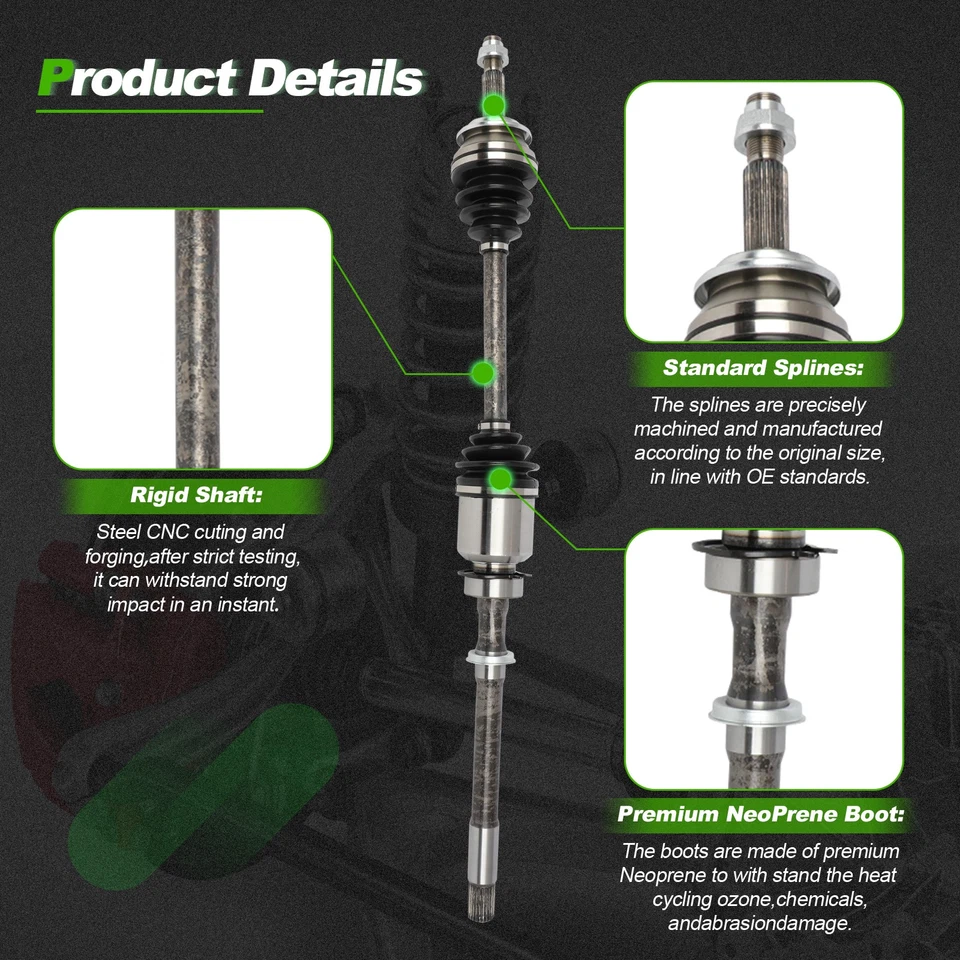 4WD CV 轴左前轴适用于丰田 RAV4 2.4L 2006 - 2008 RAV4 2.5L 2009-2012 — 第 3/4 张图片