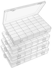 4 Pack 36 Grids Clear Plastic Organizer Box,Craft Organizers and Storage Cont...