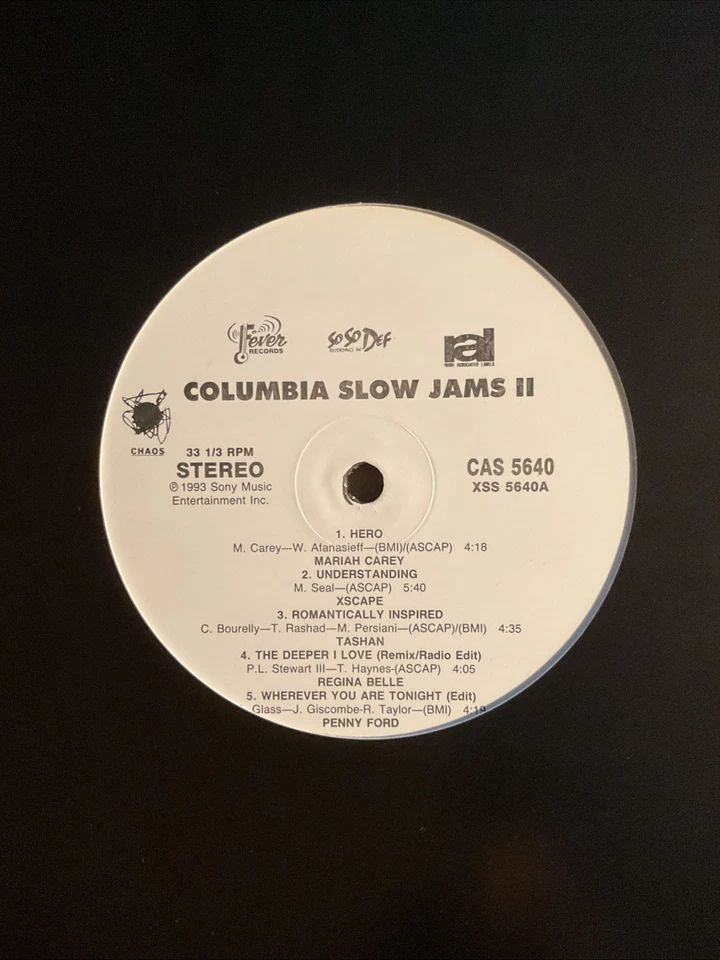 COLUMBIA SLOW JAMS II Lp RECORD SAMPLER MARIAH CAREY 1993 SONY CAS5640 DJ PROMO - Image 2 of 3