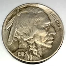 1916 P Buffalo Nickel 5 Cents XF Extra Fine Full Horn Early Date U.S. Coin- 3775