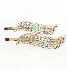 USA Quality Bobby Pin Rhinestone Crystal Hair Clip Hairpin Wedding GOLD Clear B1