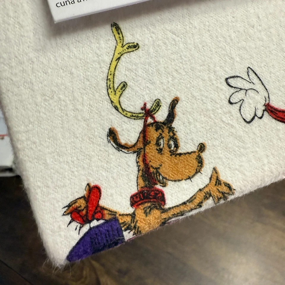 SÁBANA AJUSTABLE CUNA FRANELA ORGÁNICA POTTERY BARN KIDS THE GRINCH & MAX Foto 2 de 4