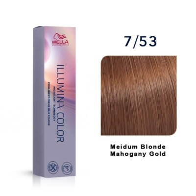 Wella Professionals Illumina Permanent Hair Color-7/53 Medium Blonde Mahogany Go