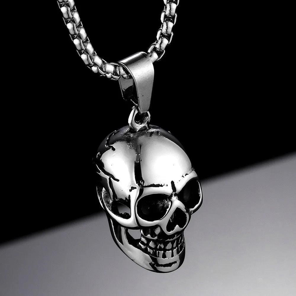 Skull Pendant Stainless Steel With Chain Jewelry Necklace