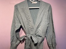 EXLURA Womens Knit Sweater Dress Long Sleeve Wrap Midi w/ Belt XS Teal NWOT